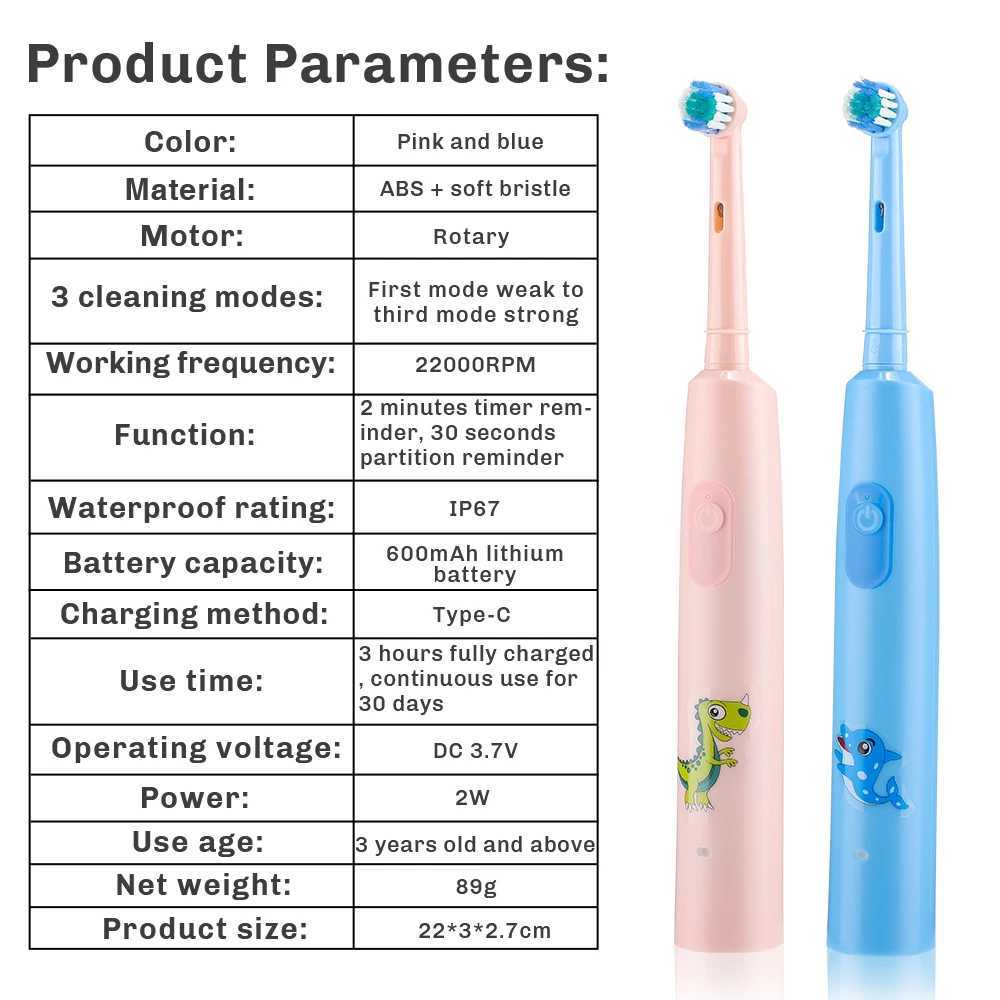 Children Smart Electric Toothbrush Cartoon Cleaning Toothbrush 3 Cleaning Modes USB Rechargeable Soft Bristles Teeth Brush C251121
