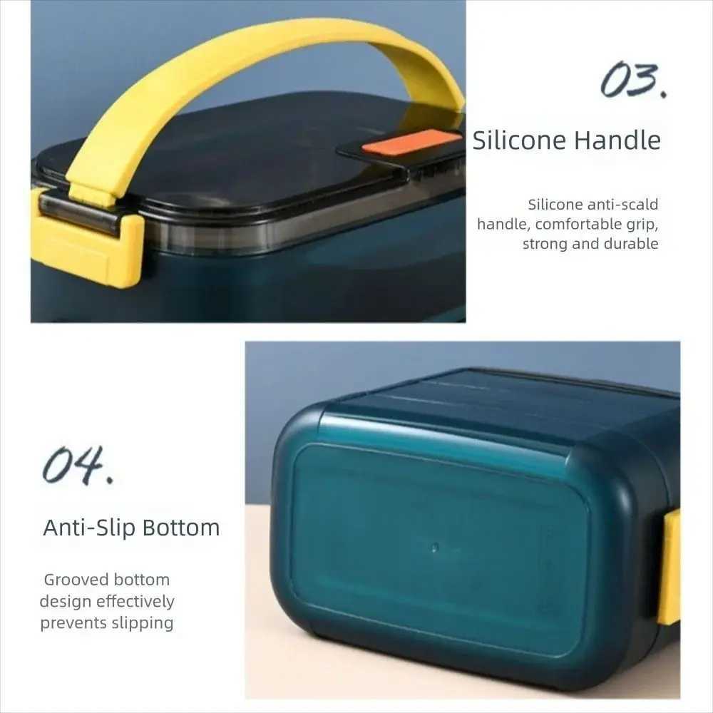 Stainless Steel Portable Insulated Lunch Box Sealed Design Compartment Food Storage Container Detachable with HandleM251121