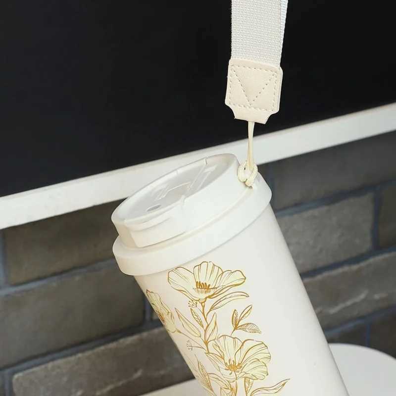 500ml Thermos Coffee Insulated Stainless Steel Vacuum Flask ColdHot Double Wall Straw Cup Thermal Iced Travel Mug L251121LGGV W260226