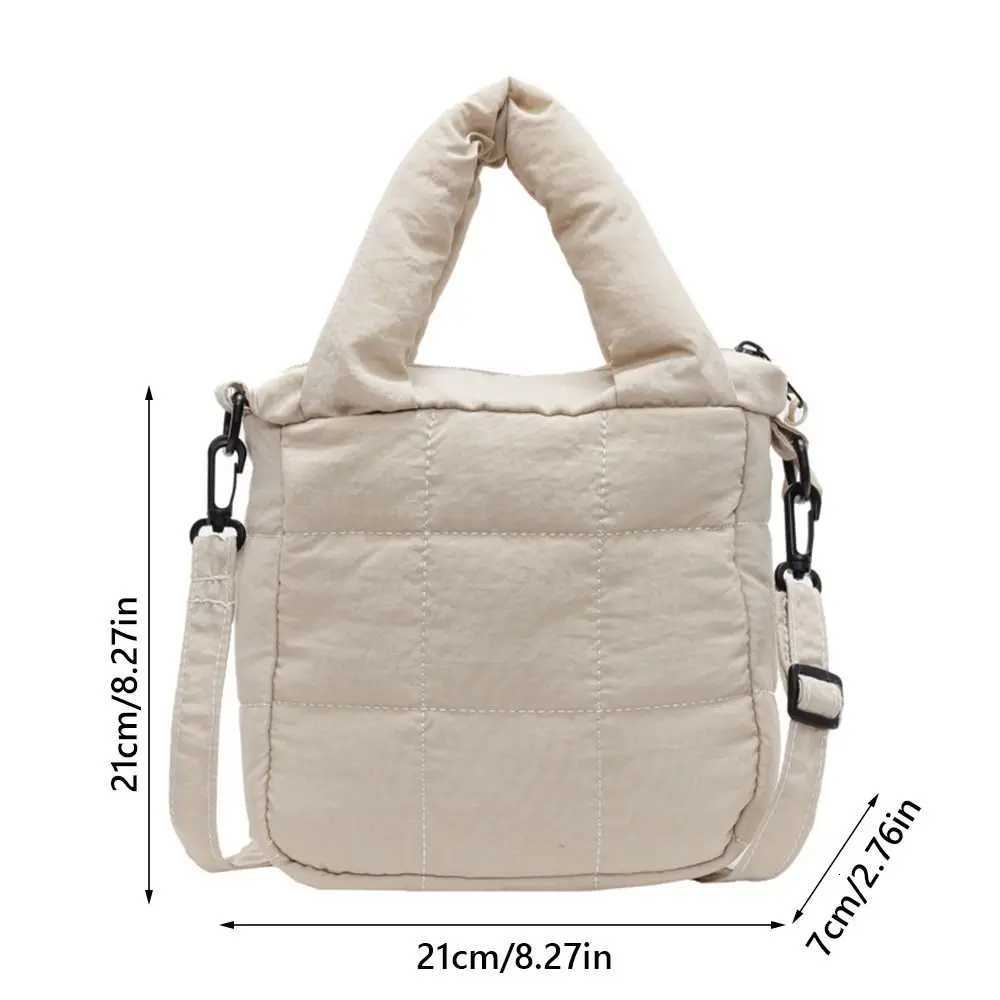 Winter Lightweight Crossbody Bag Thick Cott Shoder Bag with Inner Pocket Pure Nyl Material Top Has A Handle Y251121