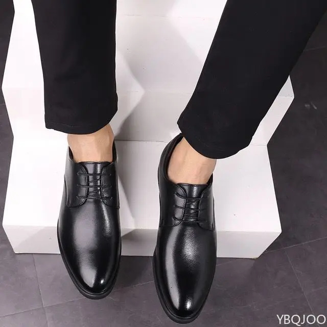 Male Business Formal Wear Casual Shoe Mens Breathable Leather Shoes Black Soft Bottom Spring Man Homme 251121