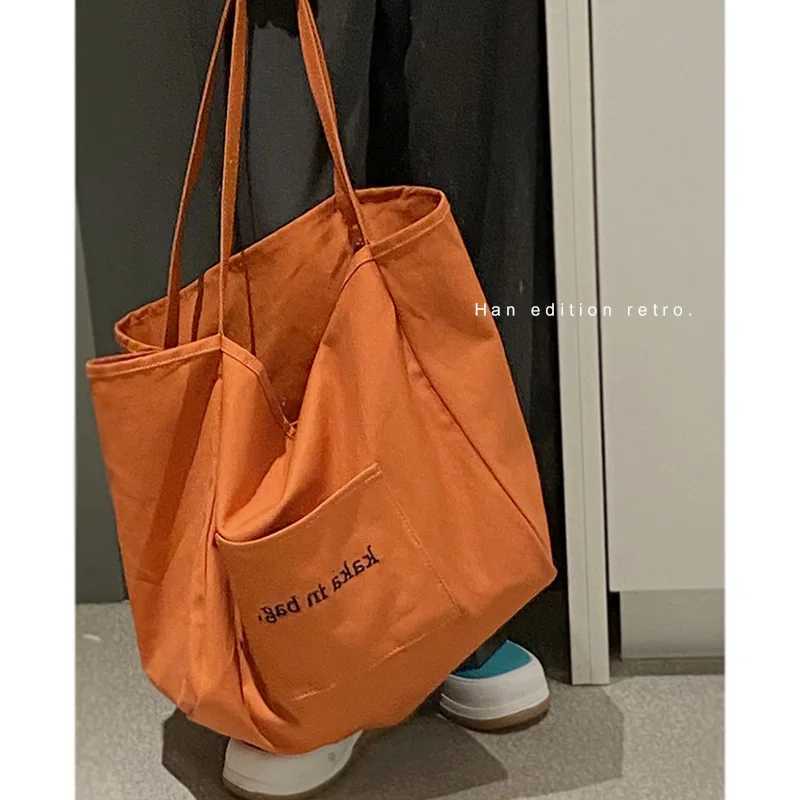 Women Canvas Shoulder Bag Ladies Casual Handbag Tote Bag Large Capacity Cotton Reusable Eco-friendly Shopping Beach BagT251121