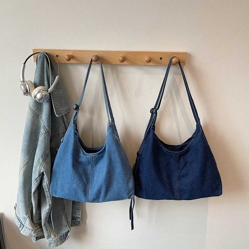 Fi Denim Wens Shoder Bag Solid Color Large Capacity ladies Handbags Fem Crossbody Leisure Travel Shopping Bag Y251121