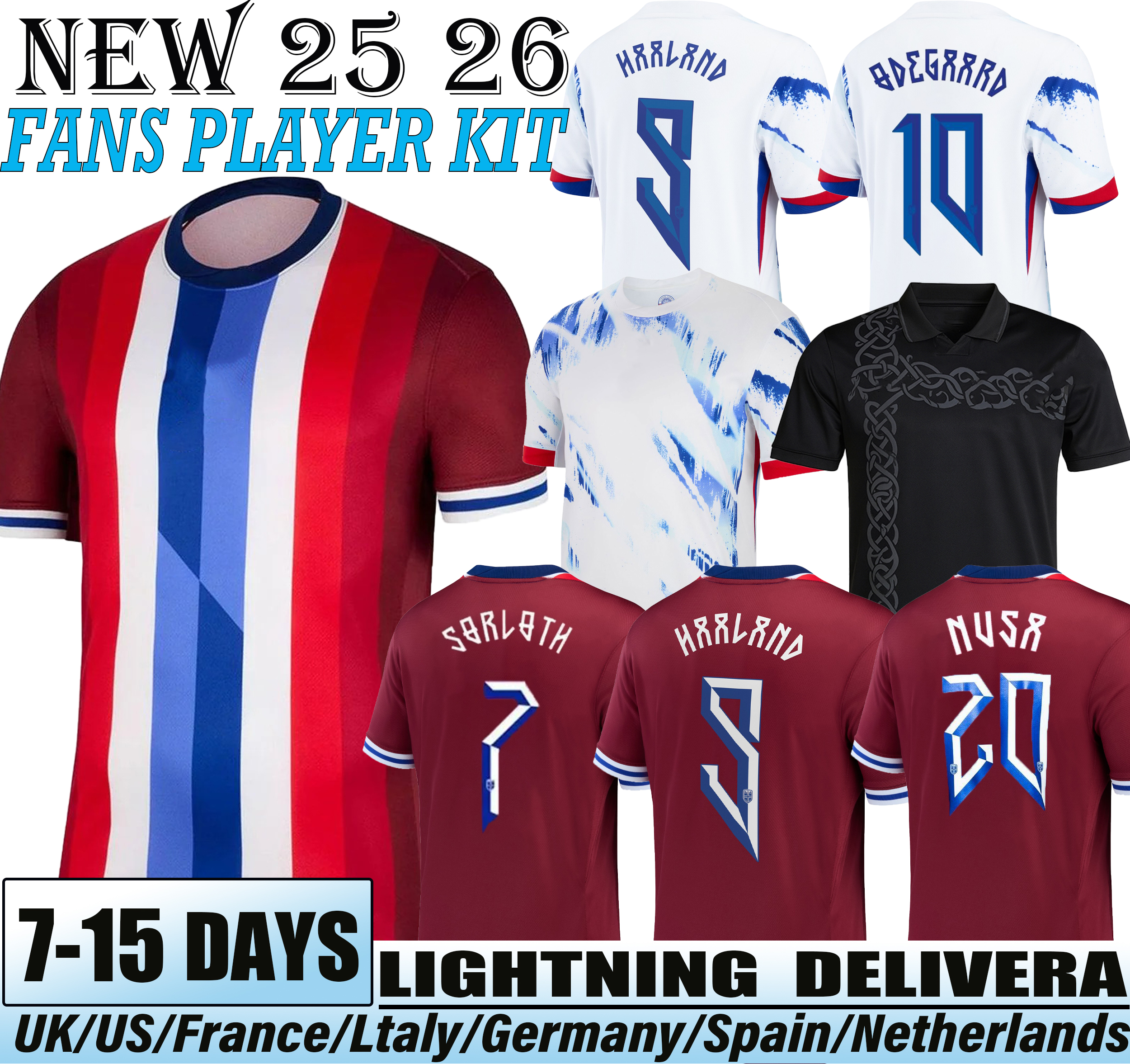 25 26 Norway Soccer Jerseys Haaland #9 Strand Larsen #11 Bobb #20 Berge #8 Ryerson #14 Schjelderup #10 fans Jerseys 24 25 Norwegiannorway jersey men kit kids