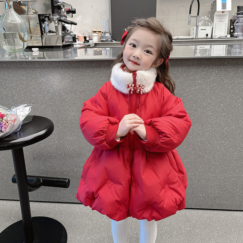 Girls Winter Cotton Jacket 2025 New Stylish Winter Baby Cotton Coat Down Cotton Jacket Childrens Padded Jacket 241118