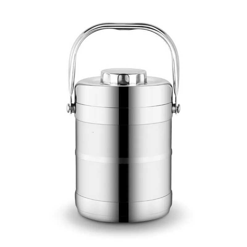 Classic Style Portable Large Capacity Lunch Box With Heating Stainless Steel Food Container Thermos For Kids Storage Bento BoxM251121