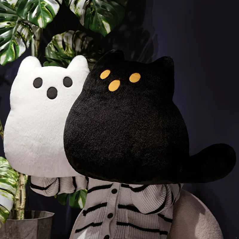 Quirky Ghost Cat Plush with Sewn Closure for Halloween Christmas Party Decor Sofa Living Room Bedroom Accent C251121