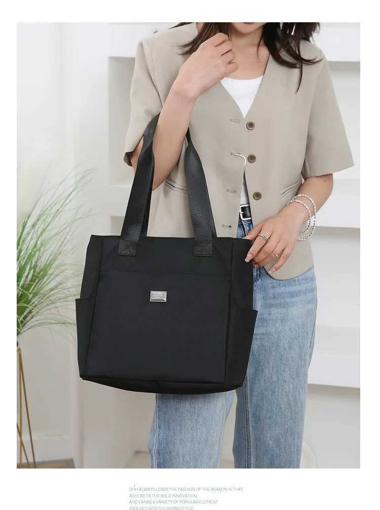 New stylish simple solid color mother bag womens bag nylon shoulder bag fashionable large capacity handbag Oxford Buttot bagT251121