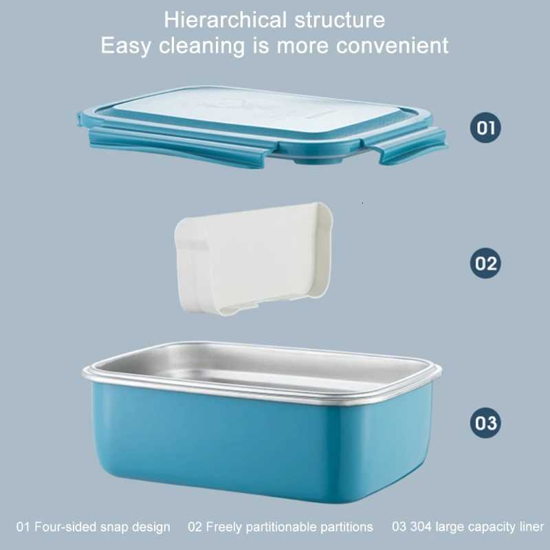 Lunch Boxes Stainless Steel Childrens Lunch Box with Compartments Bento Boxes Adults Metal Breakfast Box Nursery School B03EM251121