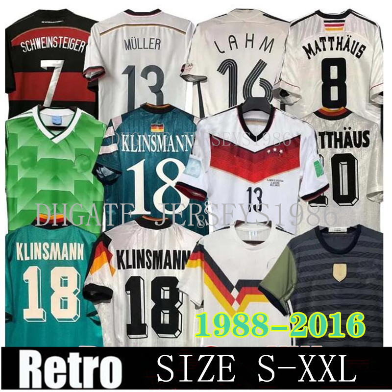 Vintage Germany Soccer Jerseys Retro Littbarski BALLACK KLINSMANN Matthias KALKBRENNER HAssler Bierhoff KLOSE shirt 1990