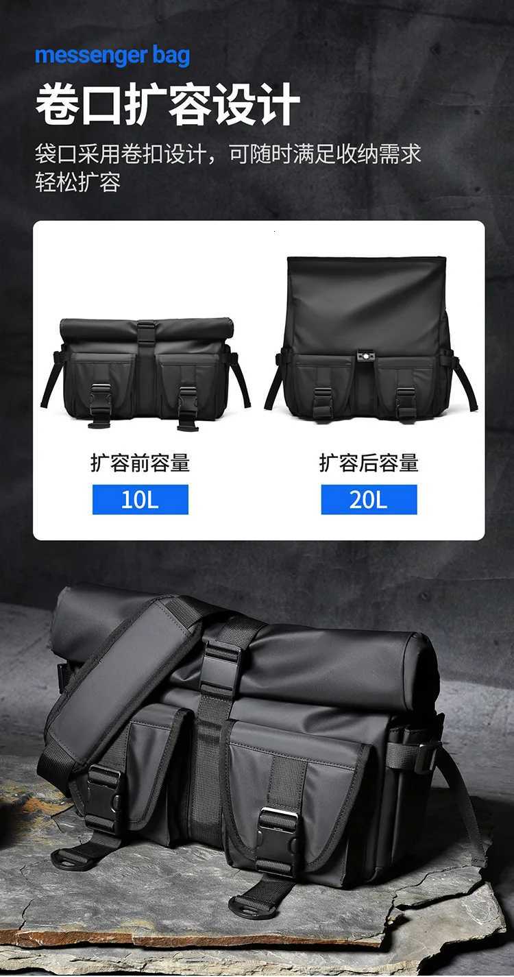 Fashion Casual LargeCapacity Waterproof Messenger Shoder Bag Men Crossbody School bag for Teenage Outdoor Man Black Big Travel Bags Y251121