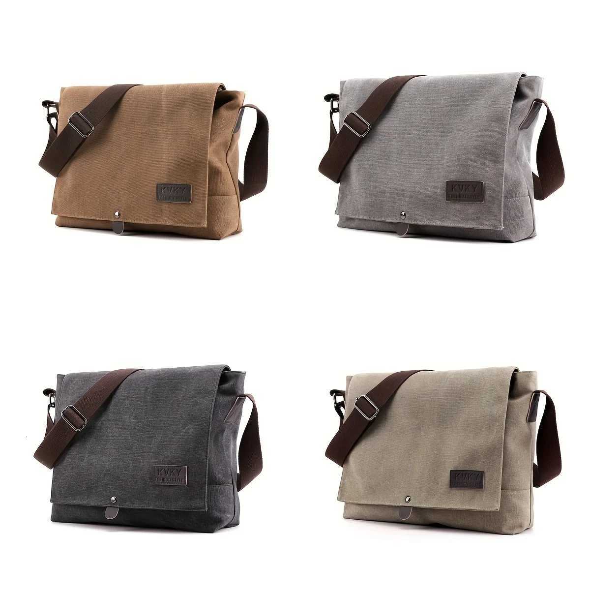 Fashion Brown Canvas Messenger Bag - Lightweight Durable Adjustable Strap Perfect for cmute travel daily use Y251121