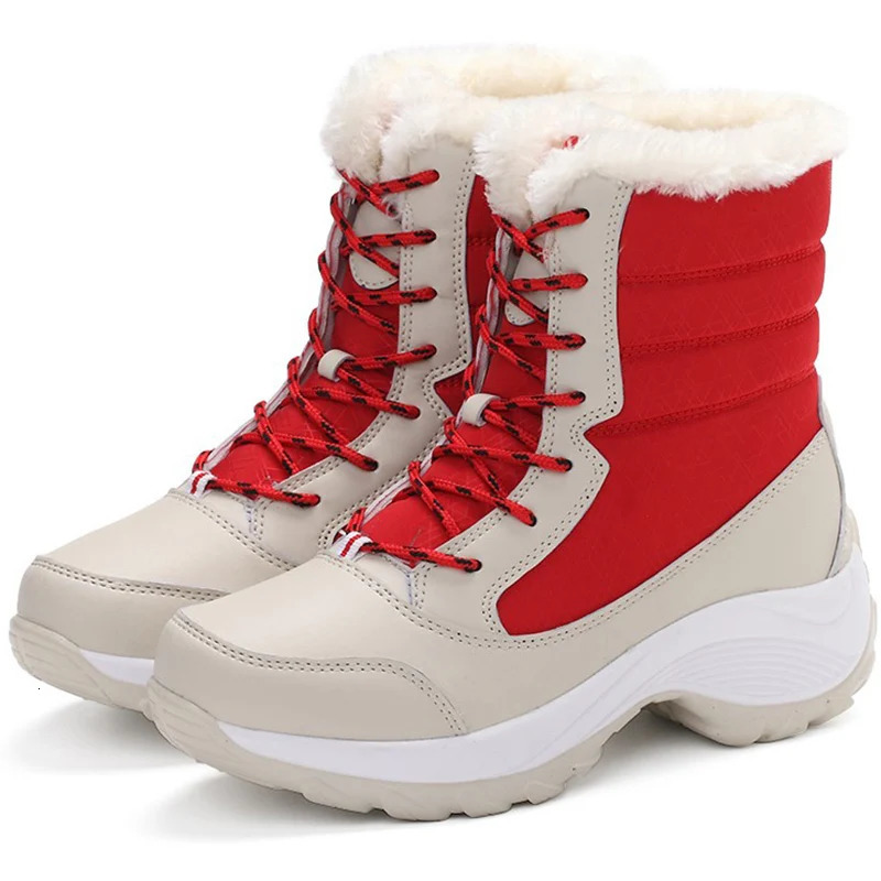 Womens Boots Women Heels For Winter Shoes Woman Keep Warm Fur Botas Mujer Snow Platform White Black Boot 251121