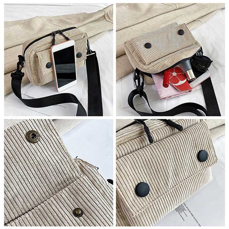 Fashion Women Corduroy Shoulder Bags Student Tote Messenger Bag Satchel Travel Handbags Korean VersatileT251121
