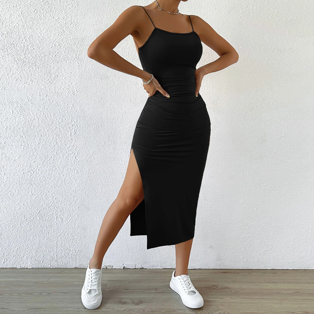 X23344 New European and American style women's clothing 2024 spring new style elegant slit pencil skirt bodycon dress women's dress