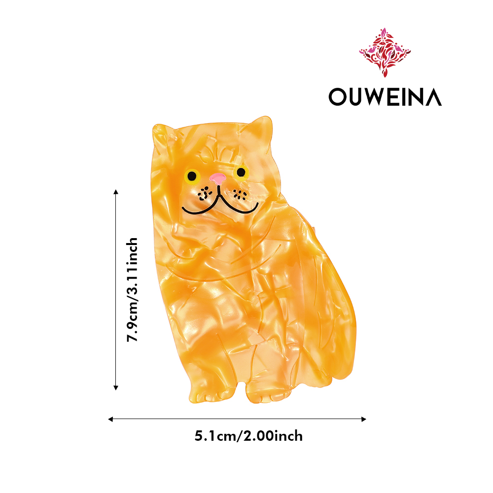 Personalized niche acetate scratch clip original design style Garfield DW00357 cute animal hair accessories high ponytail clip