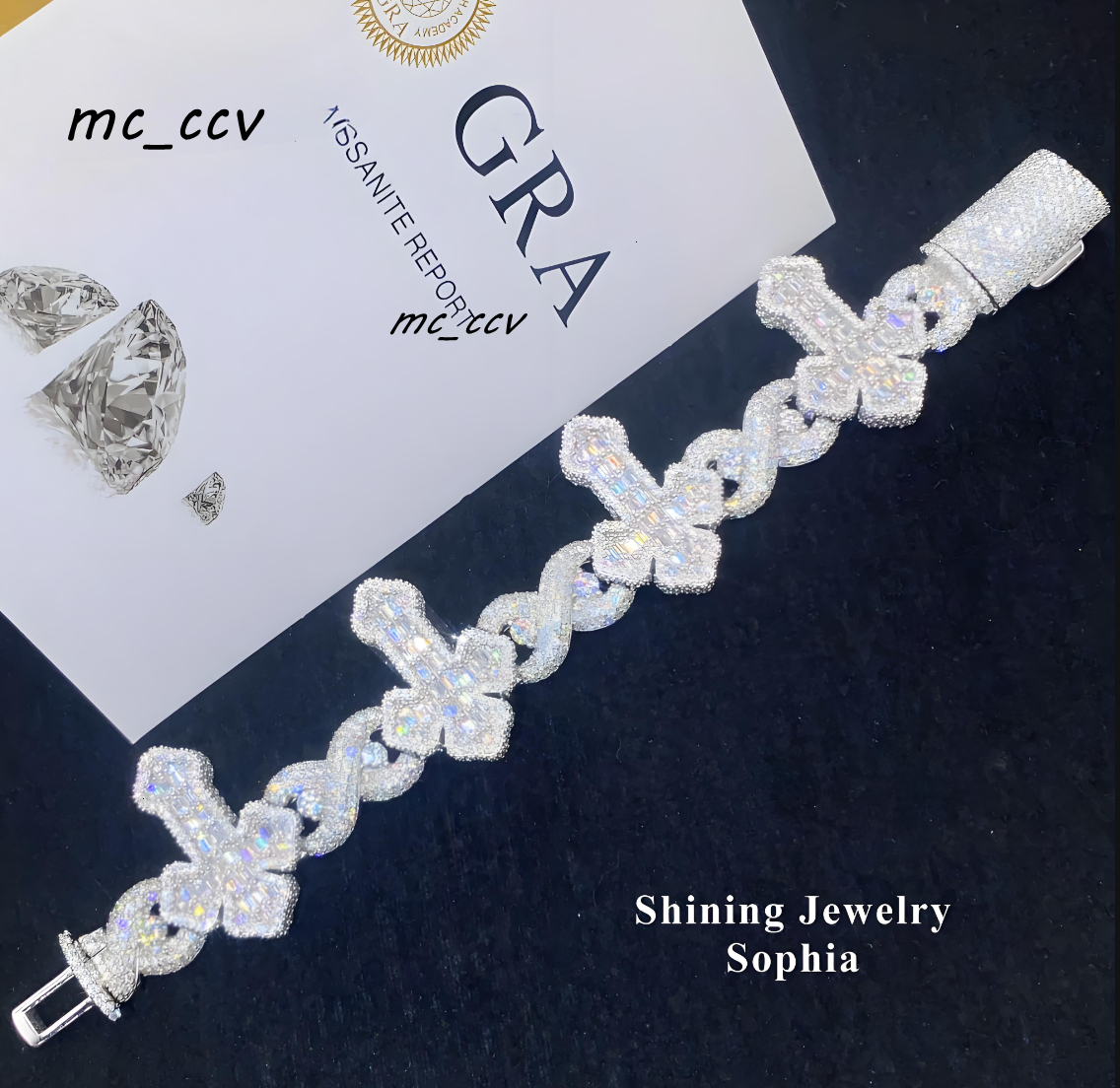Necklaces Wholesale Price Pendant S925 Sterling Silver Hip Hop Iced Out Men Jewelry Cross Cuban Link Bracelets Moissanite Cuban Bracelet