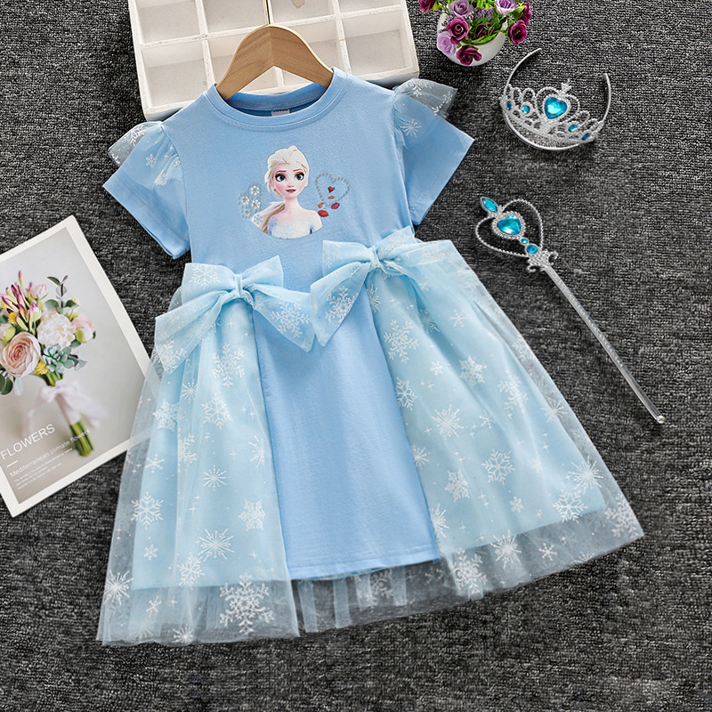 DISNEY Girls designer clothes baby clothes kids dress designer Frozen Elsa princess dress summer girls Elsa outfit puffy tulle Elsa dress.