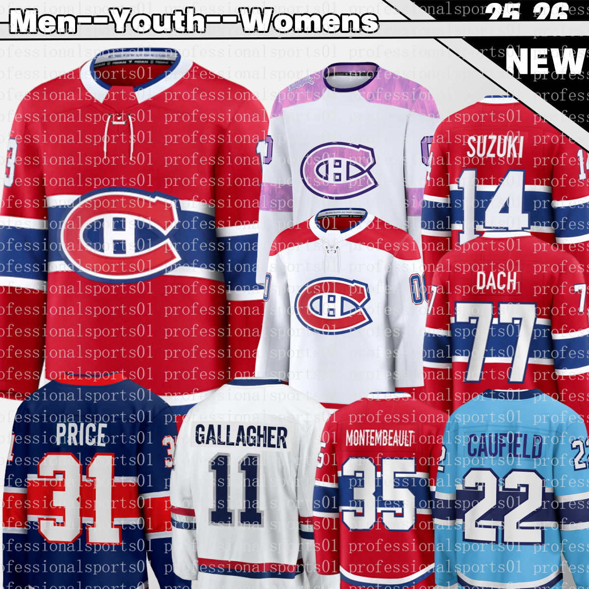 Montreal Canadien Jersey #14 Nick Suzuki #13 Cole Caufield #93 Demidov #48 Lane Hutson Stadium Series Hockey Jerseys