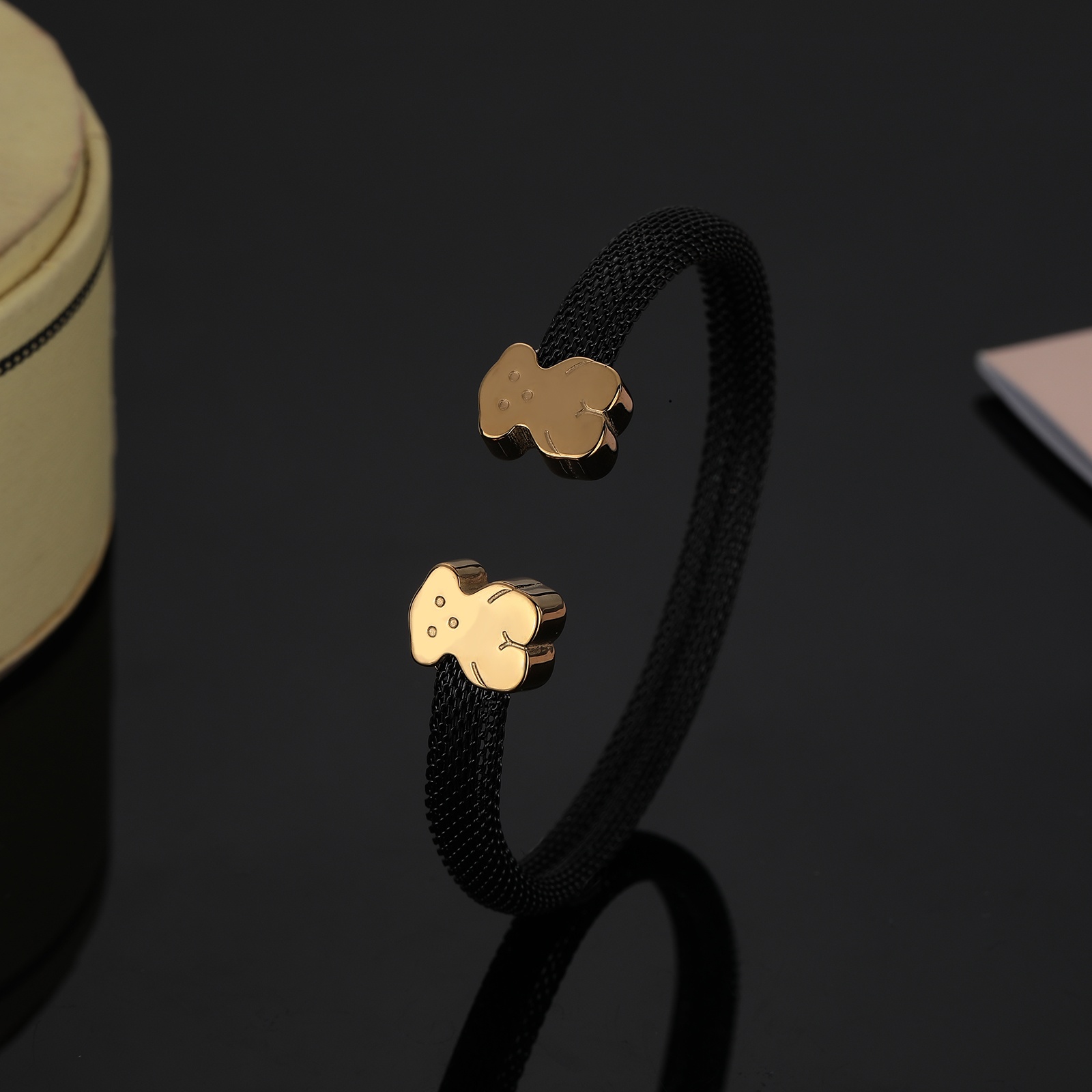 Heart Shape Bangle Womens Stainless Steel Open Bangle with Animal Charm Silver Gold Perfect Gift Z250910