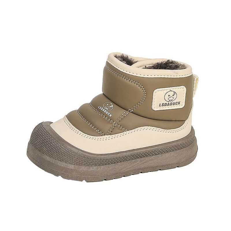 NO GLUE Winter Plush Snow Boots For Children Thick Warm Boys Girls Cotton Shoes Waterproof Kids Winter Boots Velvet ShoeW251121