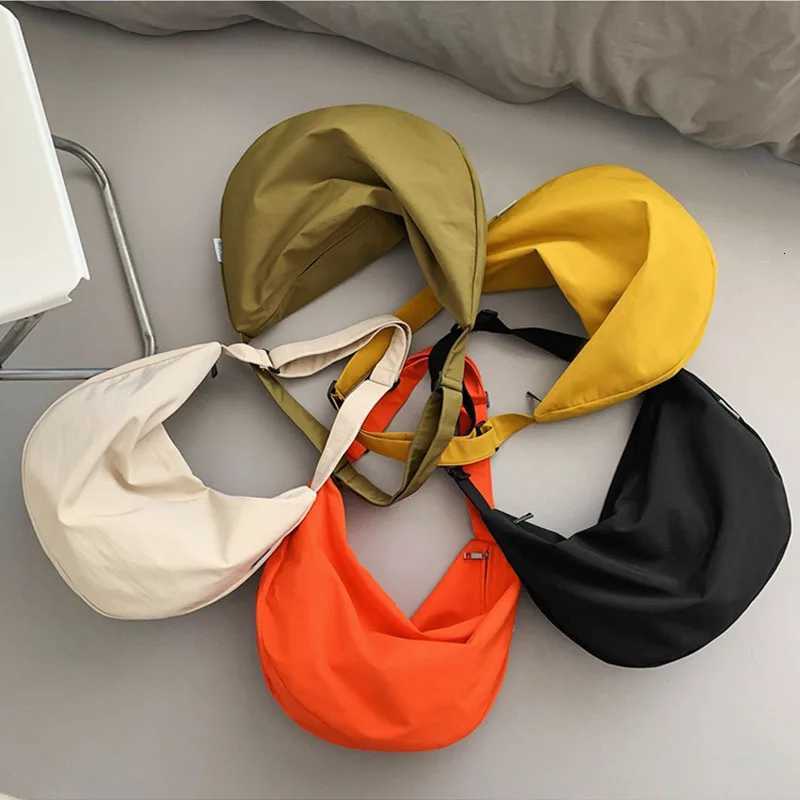 Hylhexyr Women Shoulder Crossbody Bags Solid Color Handbags Durable Simple Nylon Messenger Bag Casual Tote With ZipperT251121
