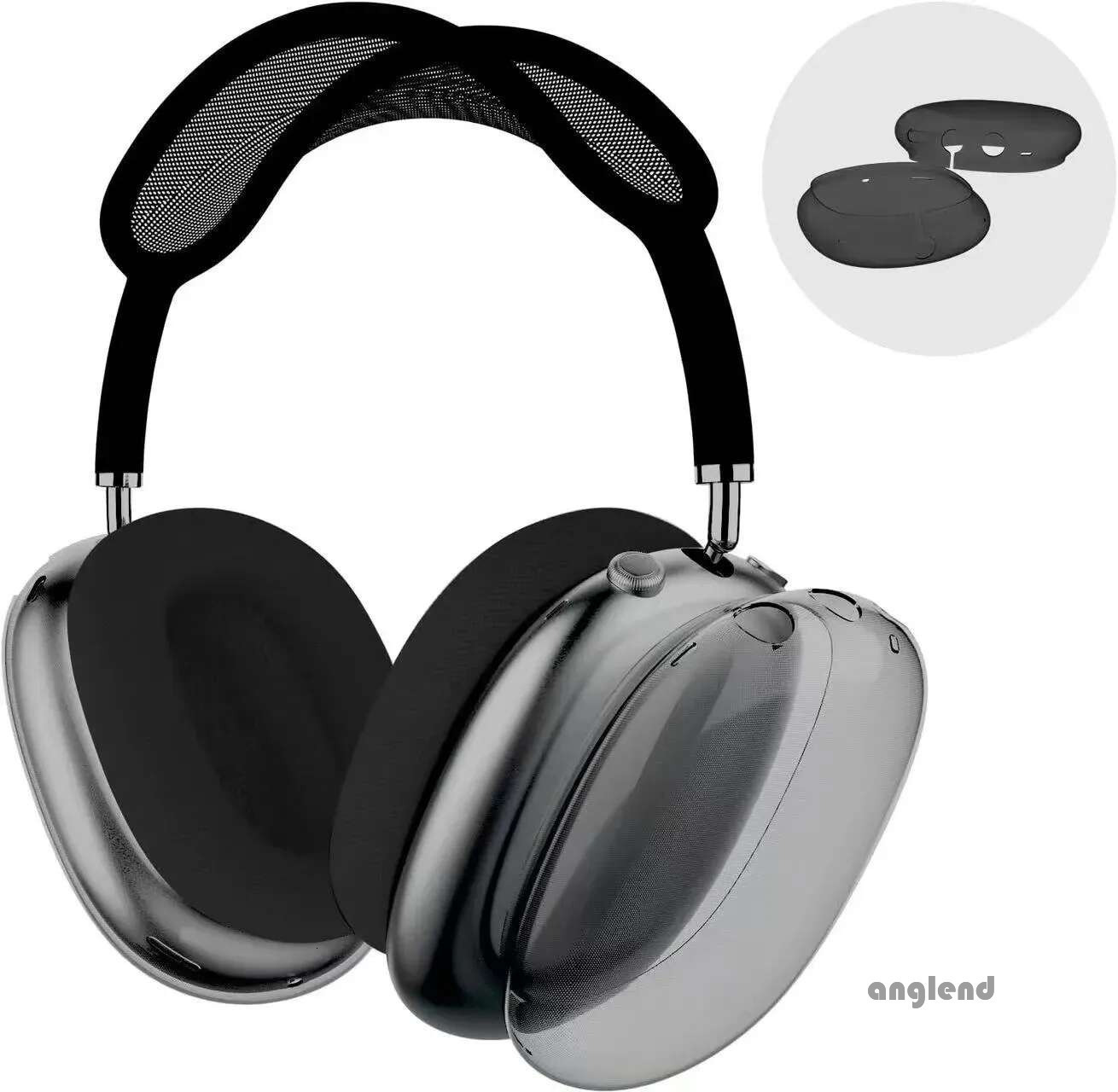 For Apple Airpodspro Max ANC Metal Bluetooth Accessories Transparent TPU Solid Silicone Waterproof Protective Case Headphones Pro 2 Headset Cover Case