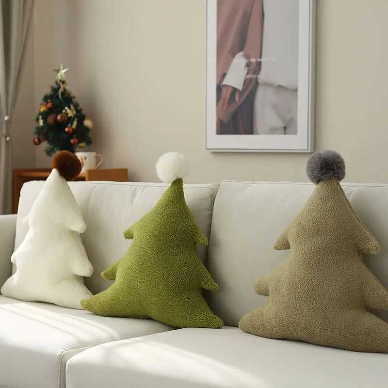 Lamb Wool Christmas Light Luxury Sofa Living Room Cushion Nordic Style C251121