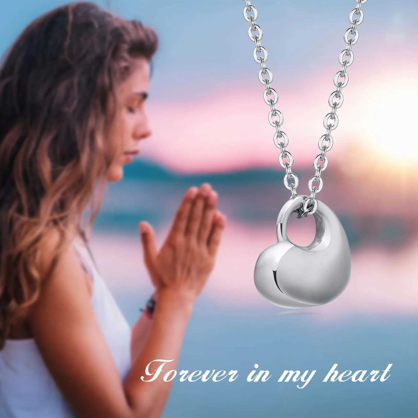 Openable Heart-shaped Ashes Urn Pendant Necklace Stainless Steel Jewelry Funeral Cremation AccessoriesXJ251121