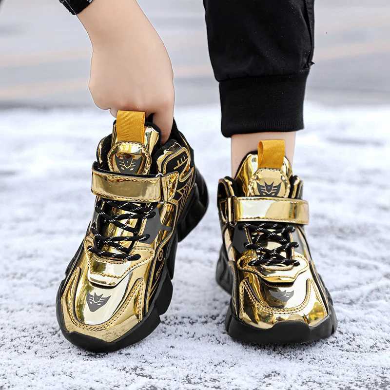 Winter Childrens Fashion Sports Shoes Leather Boys Running Sneakers Flat Casual Walking Shoes Warm Lightweight Outdoor BootsW251121