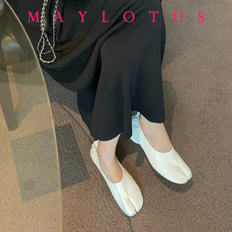 ner Tabi Shoes ninja 5cm heel Soft Bottom Loafers Microfiber Comfy Flats Brief Ladies Moccasins Ninja 251121