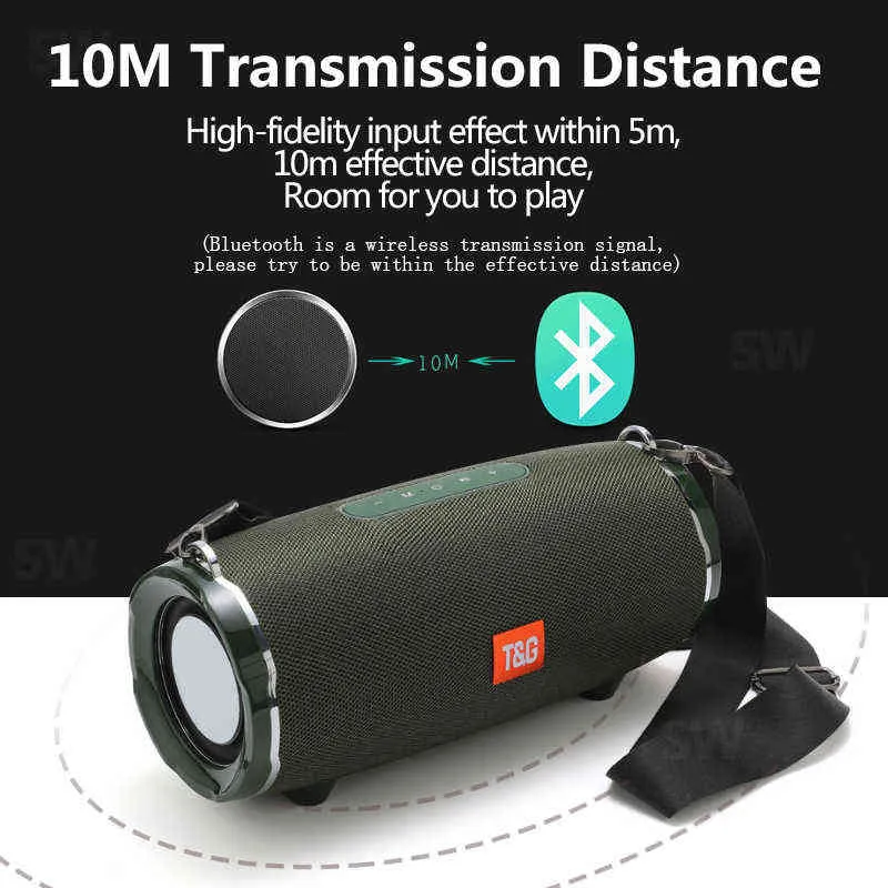 By sea shipping TG187 Bluetooth Speaker 50W 4400mAh Wireless Waterproof Outdoor Speakers Bar Music Center Subwoofer 3D Stereo Support USB/FM