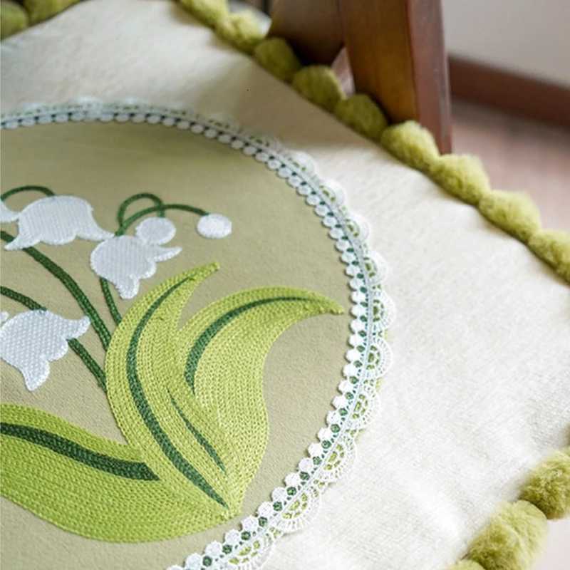 Thickened Cushion Lily-of-the-valley Chaircushion Universal Embroidery Non-slip Office Seat Cushion Square Diningchair Cushion C251121