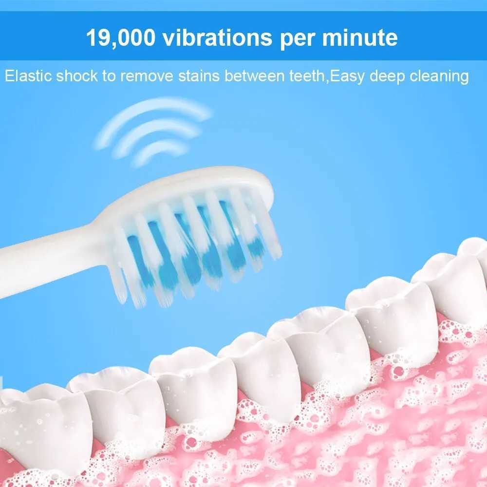 Tongwode Sonic Electric Toothbrush IPX7 Waterproof Adult Couple Home Use Soft Bristle Replaceable With 6 Tooth Brush Heads C251121