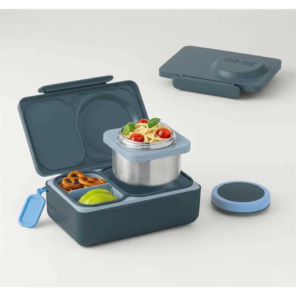 Insulated Kids Lunch Box Leak Proof Thermal Food Jar 2 Compartments Bento with Ice PackM251121