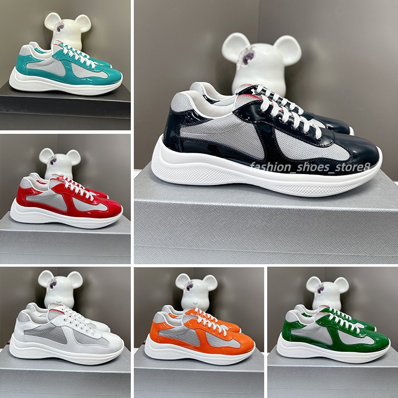 Americas Cup Designer Shoes Luxury Sneakers Mens Trainers Womens Casual Shoes High quality Patent Leather nylon outdoor Shoes Fashion out of office sneaker 35-48