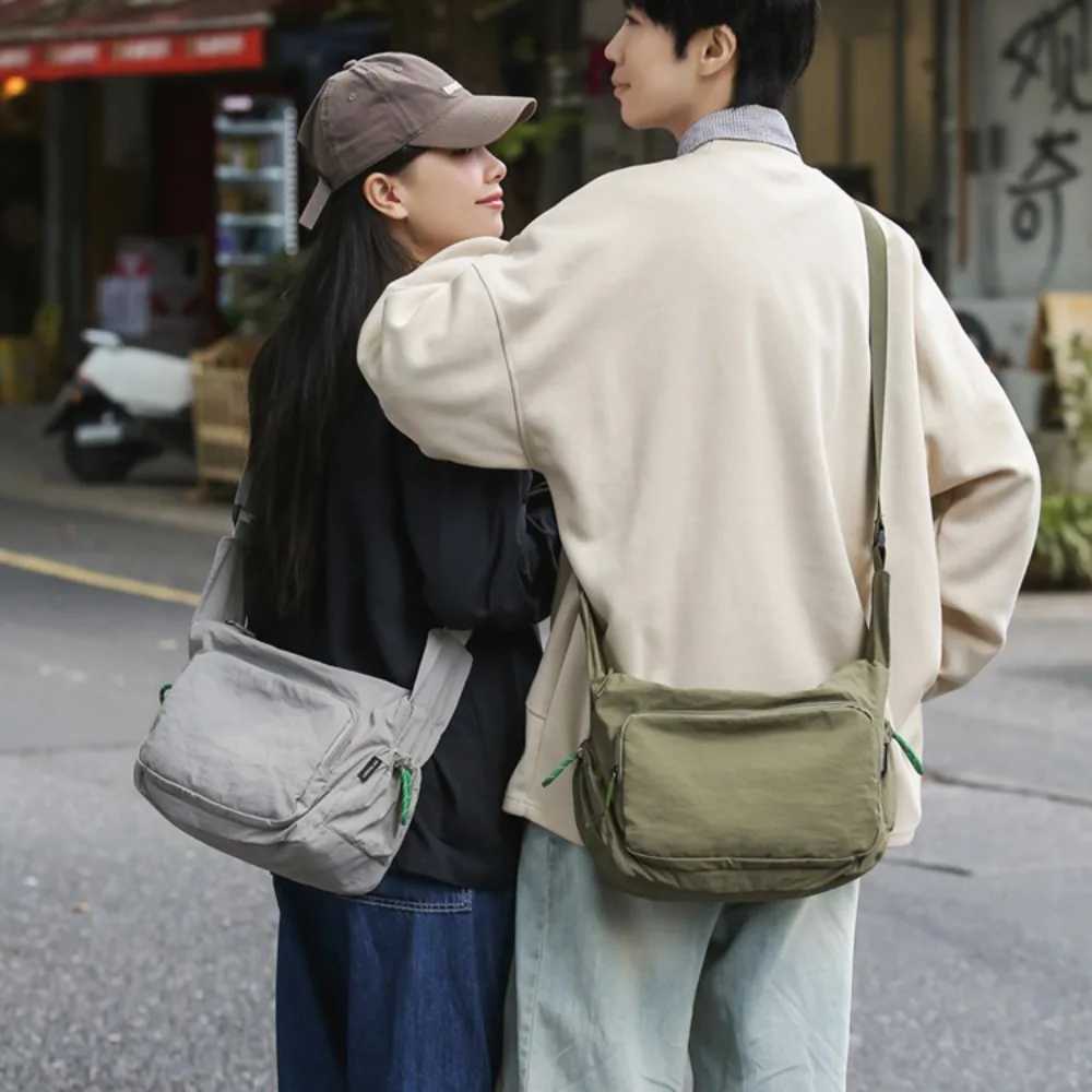 Leisure Fashion Crossbody Bag Casual Fitness Sport Shoulder Bag Solid Color Large Capacity Nylon Bag UnisexT251121