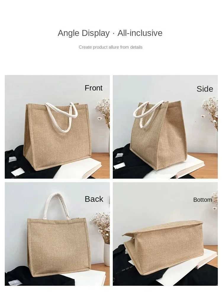 Supernatural Linen Bag Hand-painted Sacks Jute Portable Large Capacity Shopping Bags Laminated Travel OrganizerT251121