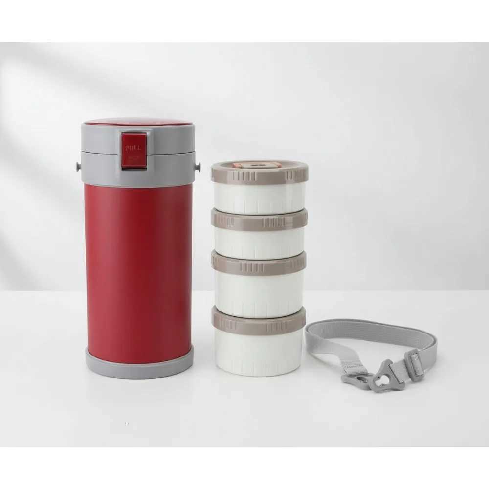 Stainless Steel Insulated Lunch Box 4 Tier Stackable Food Container with Venting Valve Leakproof for Office TravelM251121