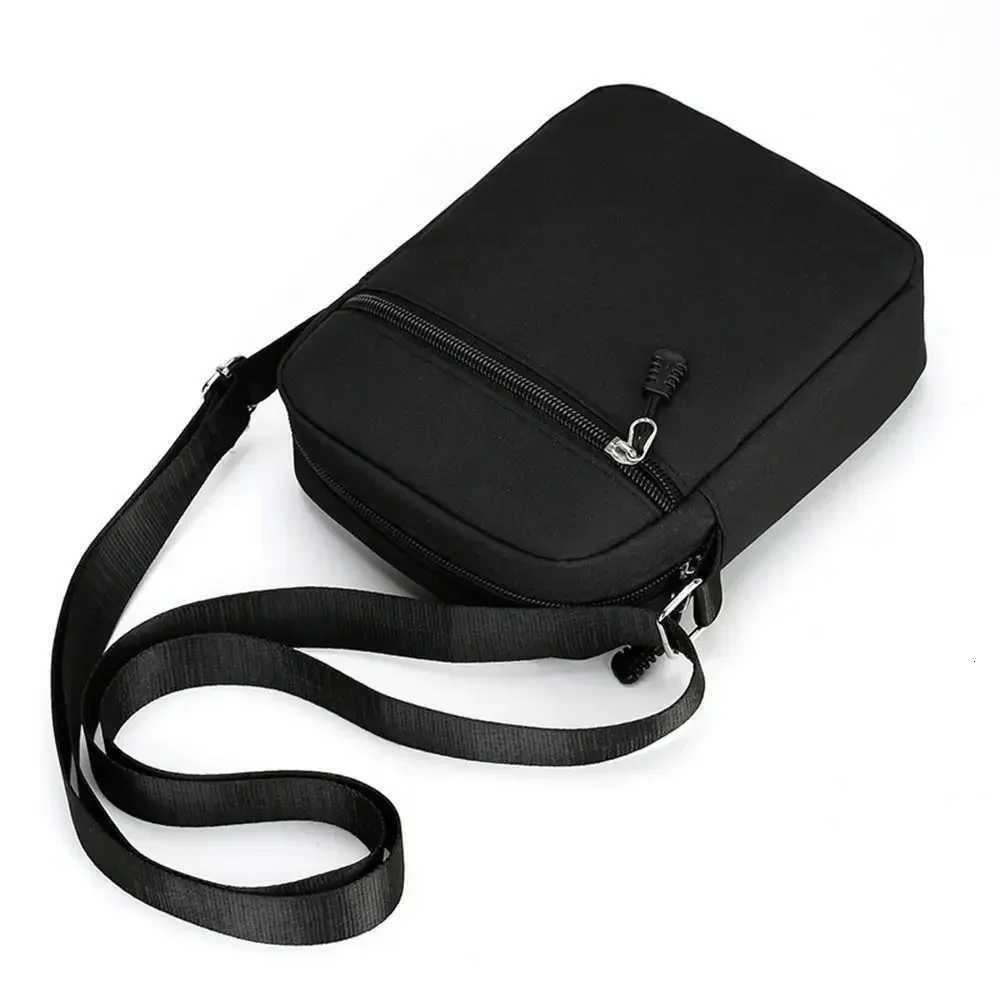 Fashion Adjustable Shoulder Bag Oxford Cloth Mobile Phone Bag Cartoon Black Crossbody Bag Simple Mini Mens Sports Bag T251121