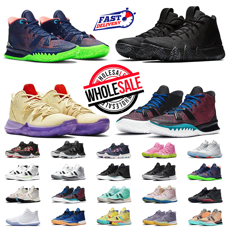 kyries 7 men basketball shoes Classic designer star player signature Basketball sneakers Black white red Outdoor trainers chaussures schoenen 40-45