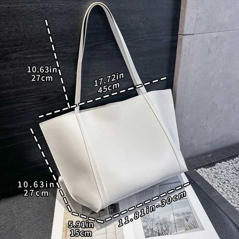 Womens Bag 2025 New Fashion Versatile Shoulder PU Large Bag Simple Retro Large Capacity Tote Bag for LadiesT251121