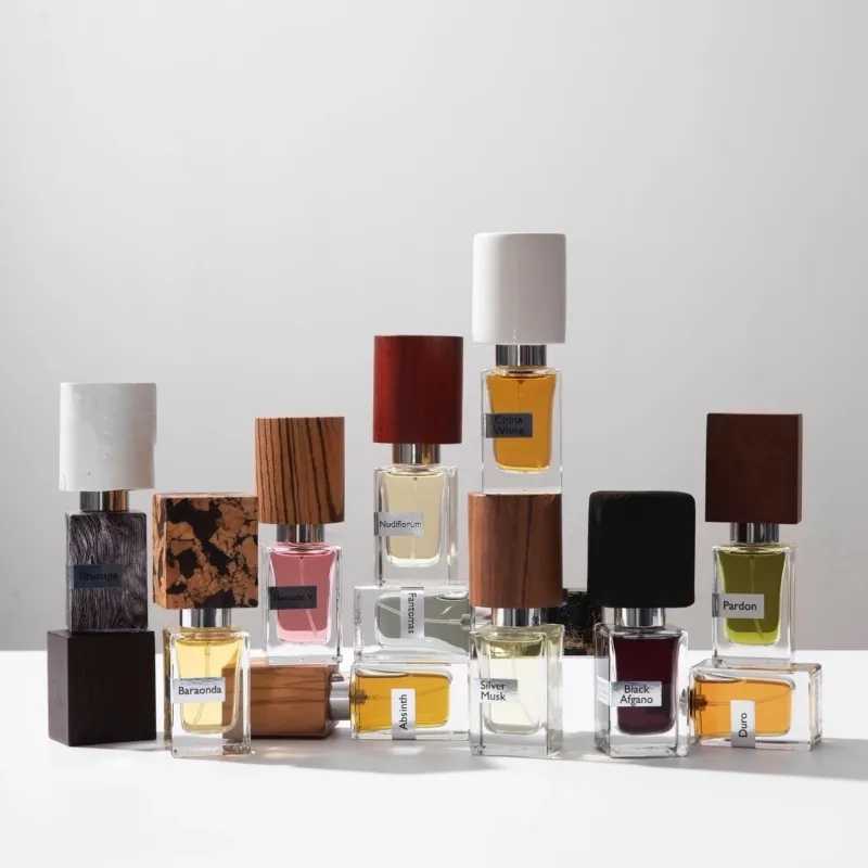 5A 30Ml Perfume Woman Man Black Afgano Absinth Silver Musk Pardon Baraonda Wooden Lid Designer Bottle Natural Spray Eau De Parfum Lasting Smell