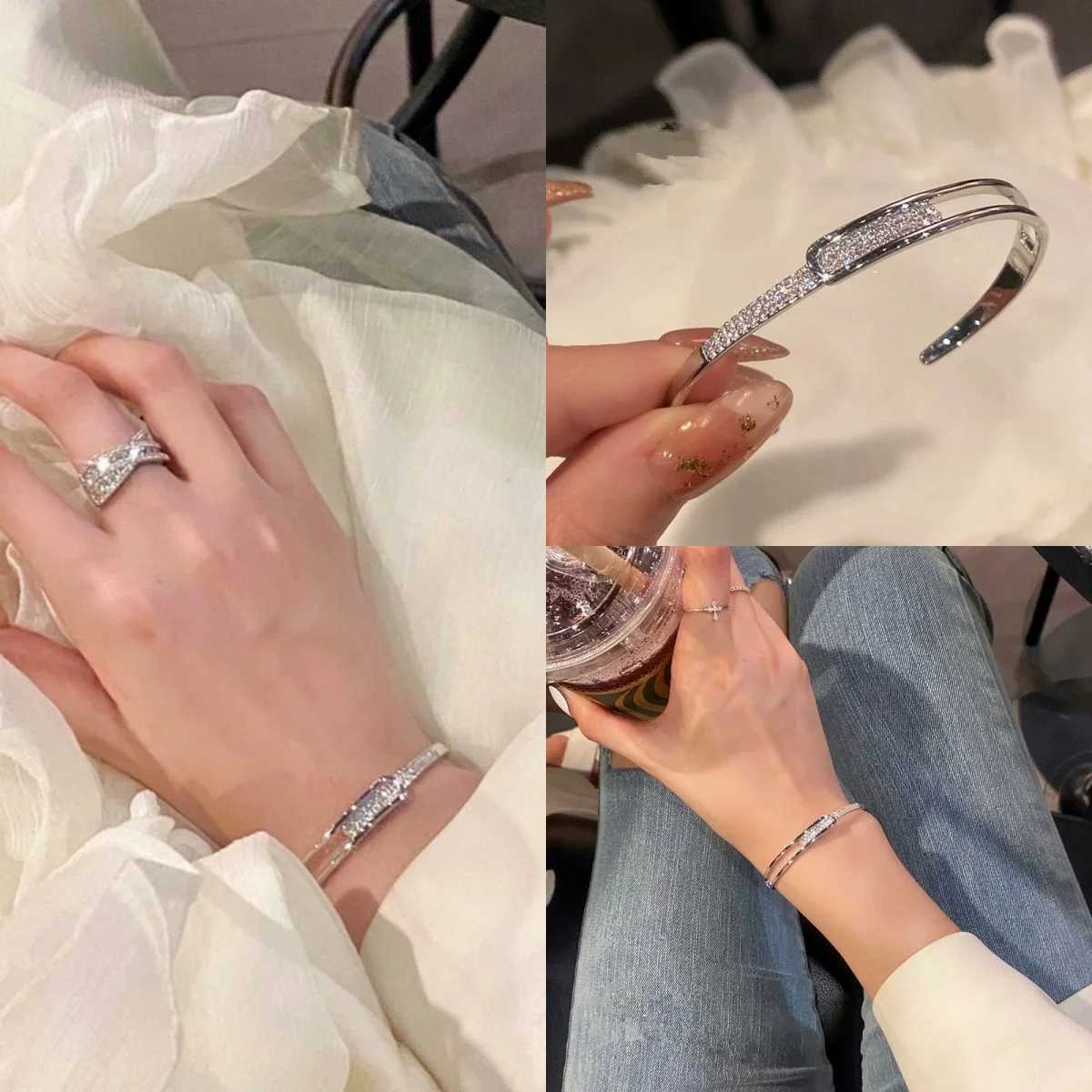 Titanium Steel Shell Bracelet Womens Curved Opening Bracelet Charming Luxury Geometric Ocean Style Accessories Holiday JewelryW251121