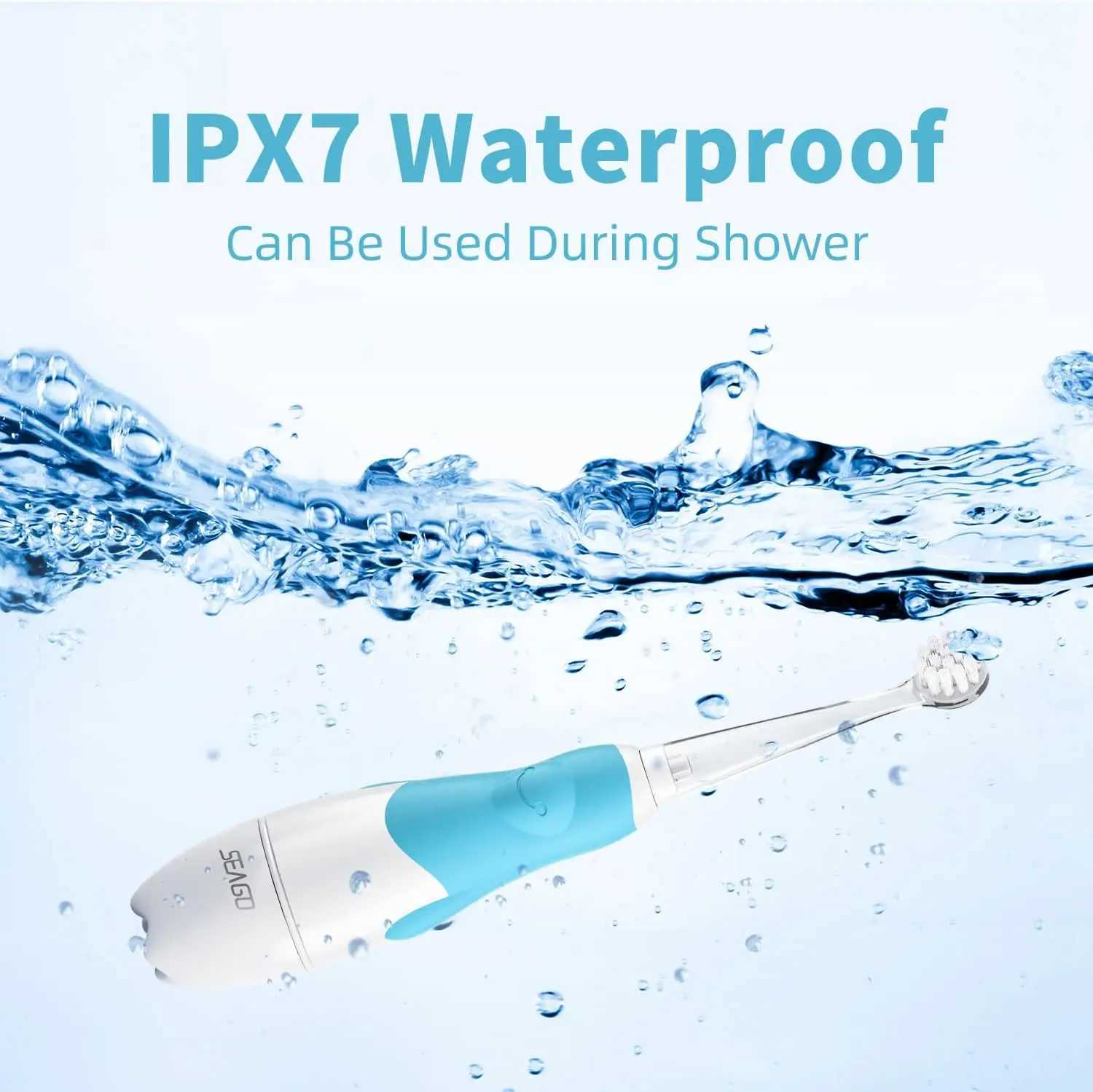 SEAGO Toddler Electric Toothbrush for Ages 1-3 Years Baby Electric Toothbrush with Smart LED Timer and Sucker Base 4 Brush Heads C251121