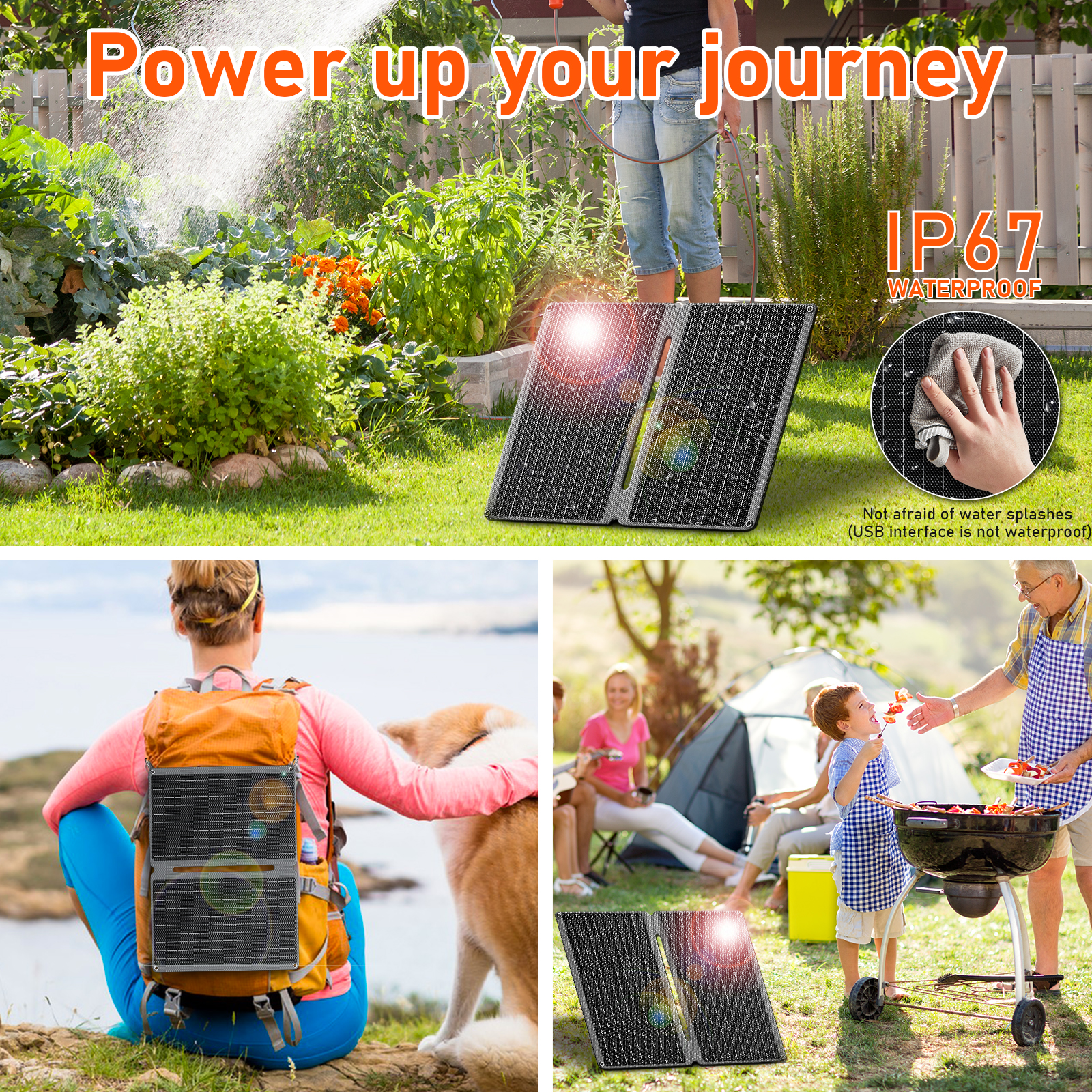 GrnOas.E Outdoor - Ready 20W Mini Foldable Solar Panel for Camping & Hiking