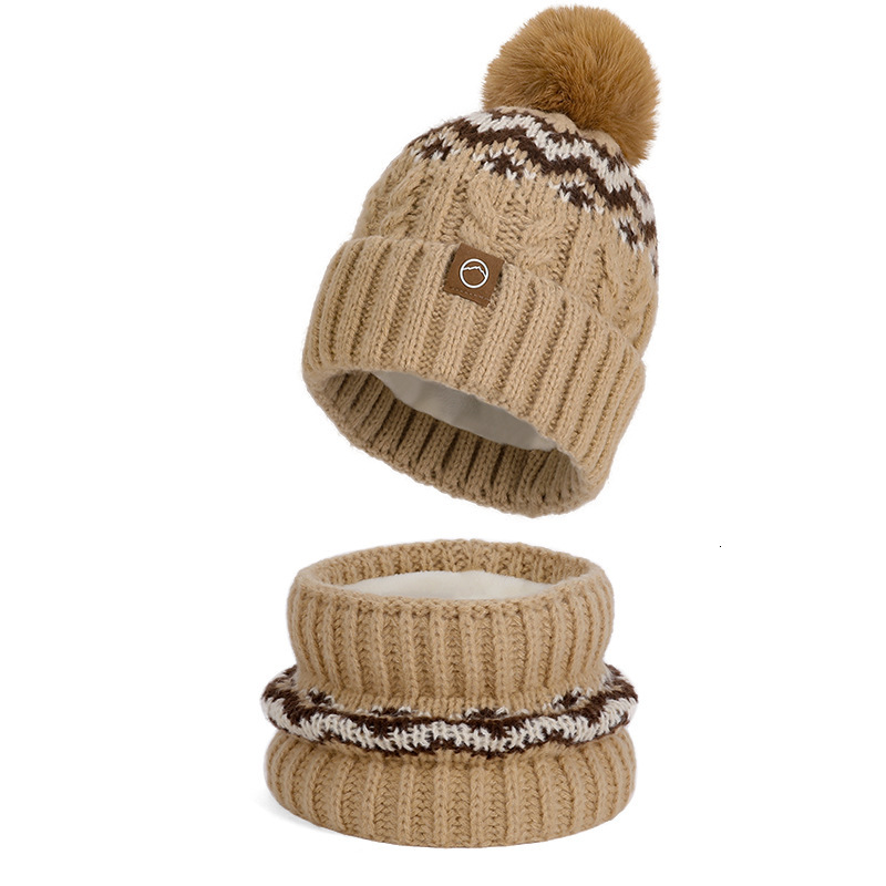 Winter Hat designer Scarf Gloves Three-Piece Set Outdoor Cold-Proof Warm Pullover Hat Fleece-Lined Ear Protection Knitted Wool Hat for Women free ship