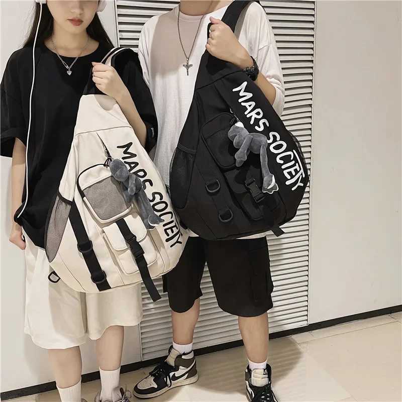 Fashion Mens Korean Trend Messenger Shoder Bag Sports Travel Large Capacity Backpack Fem Students Crossbody Ch Casual bag bolso Y251121