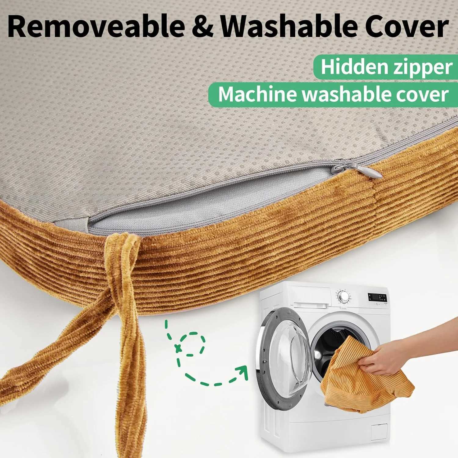 Washable Chair Cushion with Straps Horse Shape Dining Chair Seat for Home Office Seat Cushions Linen Fabric with Removable Cover C251121