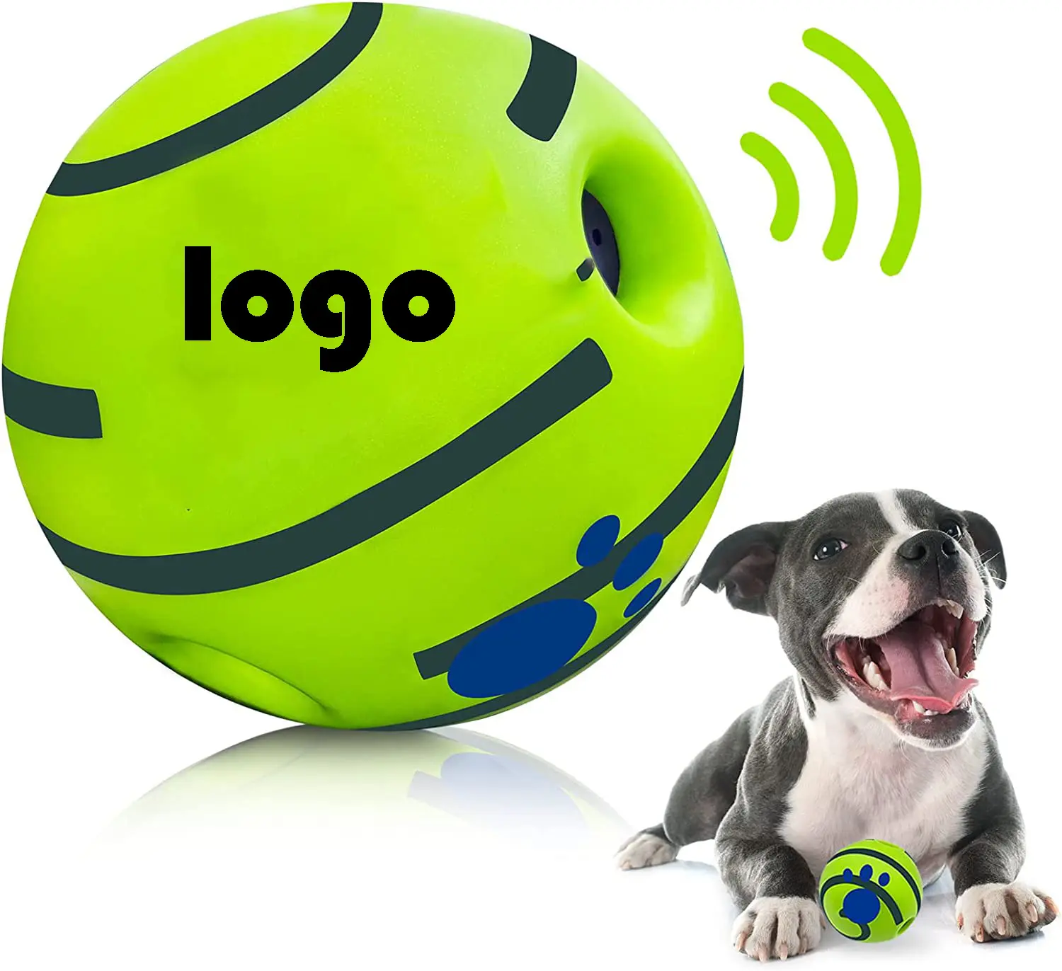 free shipping Interactive Dog Fun Giggle Sounds Squeaky Toy with Bouncing Vinyl Ball for Pet Chew